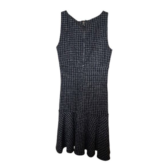 PINKO Black & Gray Houndstooth Wool Blend Sleeveless Mini Dress preppy Sz 4 NWT - Picture 2 of 13
